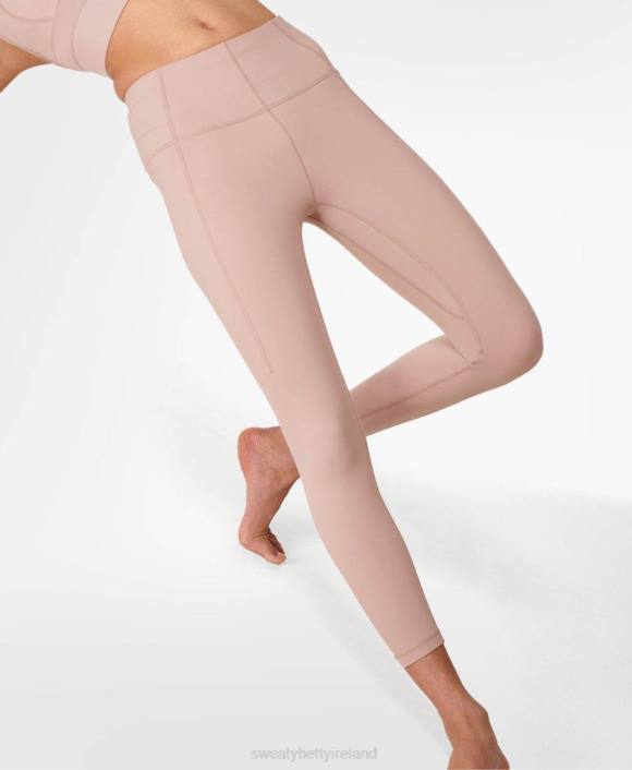 Ash Pink Sweaty Betty Women Super Soft 7/8 Yoga Leggings B4JV109