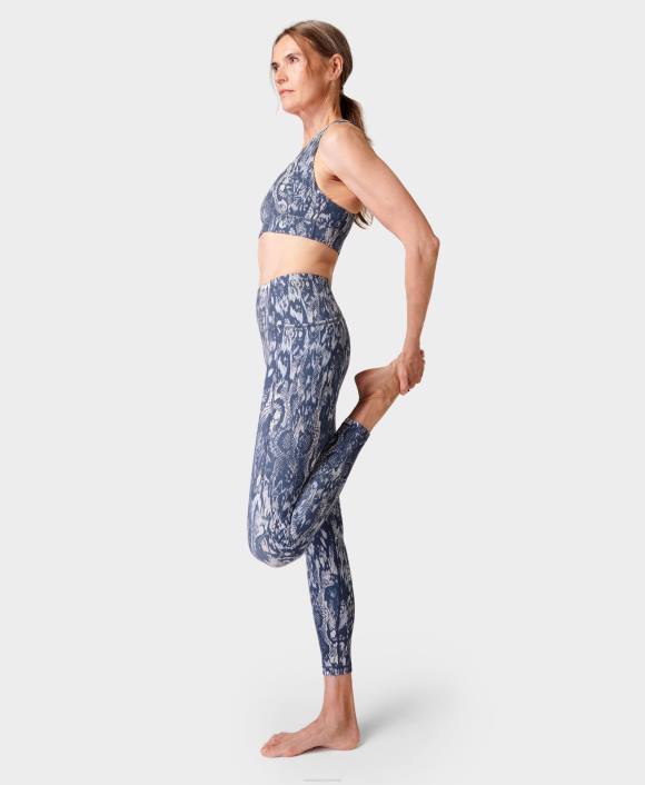 Blue Ripple Snake Print Sweaty Betty Women Super Soft Yoga Leggings B4JV182