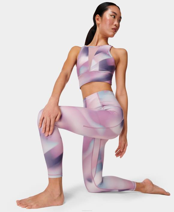 Pink Spliced Gradient Print Sweaty Betty Women Super Soft 7/8 Yoga Leggings B4JV125