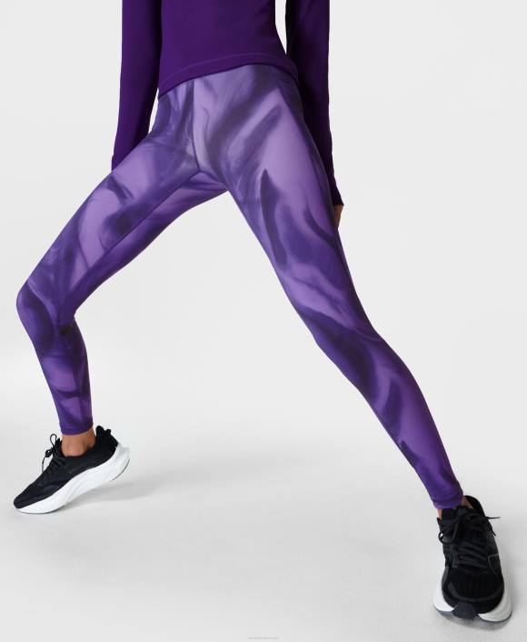 Purple Light Speed Print Sweaty Betty Women Zero Gravity High-Waisted Running Leggings B4JV908