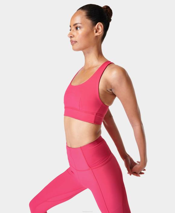 Ambient Pink/Glow Pink Sweaty Betty Women Super Soft Reversible Yoga Bra B4JV331